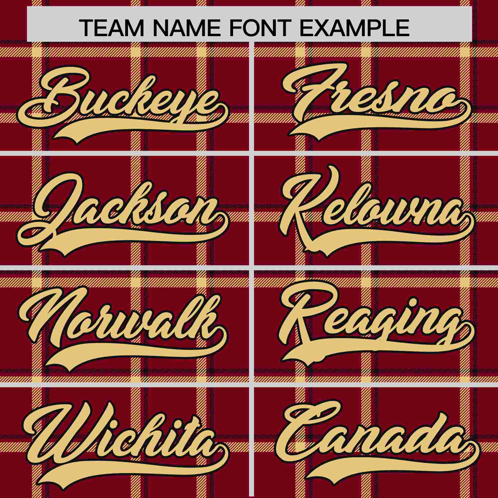 Custom Crimson Personalized Plaid Design Authentic Baseball Jersey