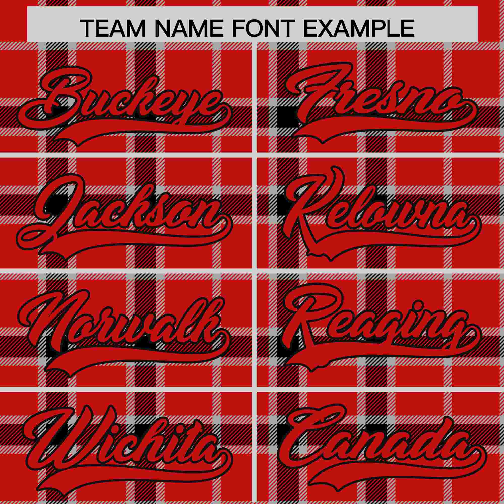 Custom Red Personalized Plaid Design Authentic Baseball Jersey