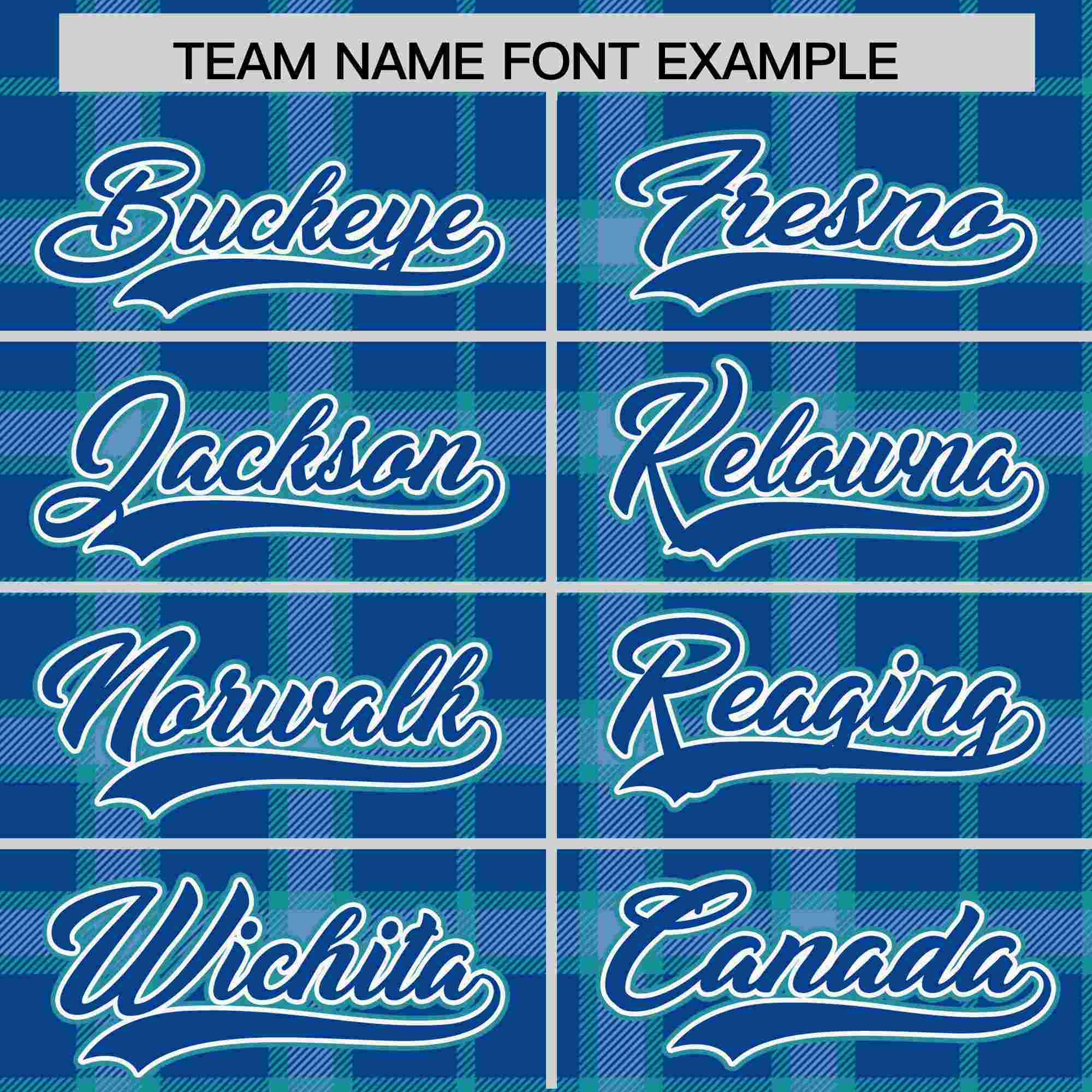 Custom Light Blue Personalized Plaid Design Authentic Baseball Jersey