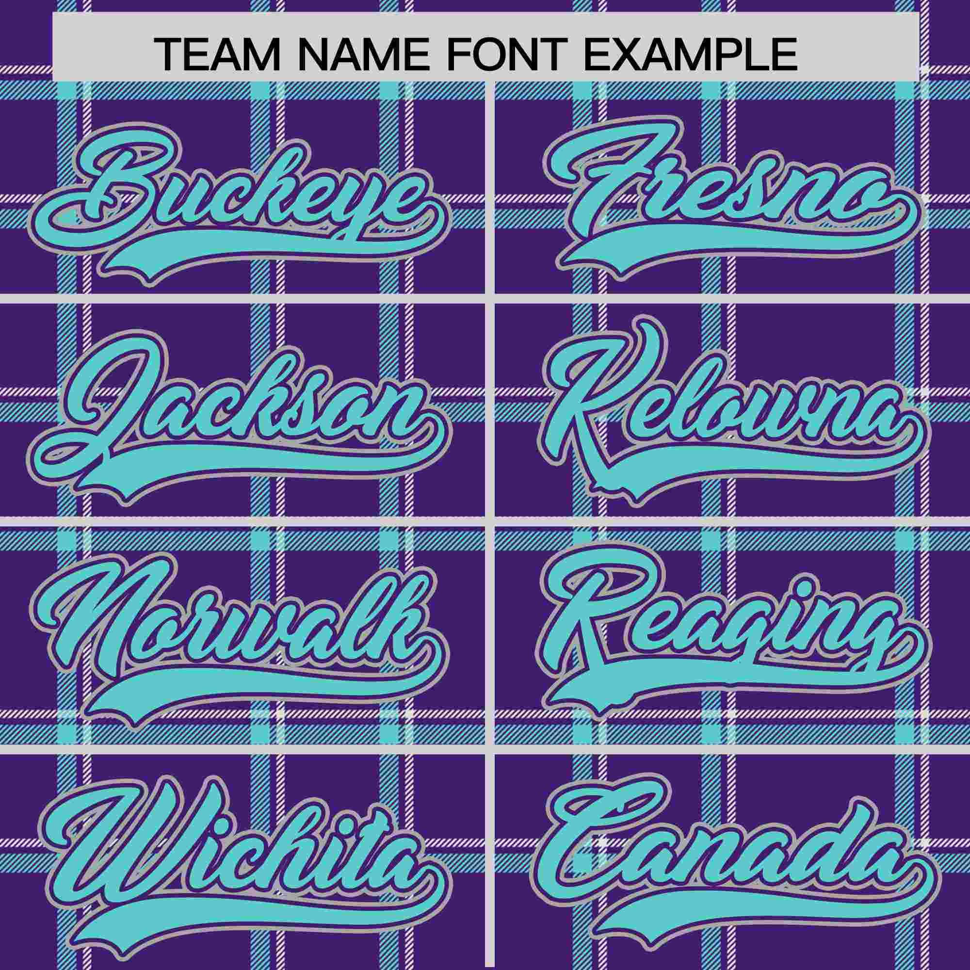 Custom Purple Personalized Plaid Design Authentic Baseball Jersey