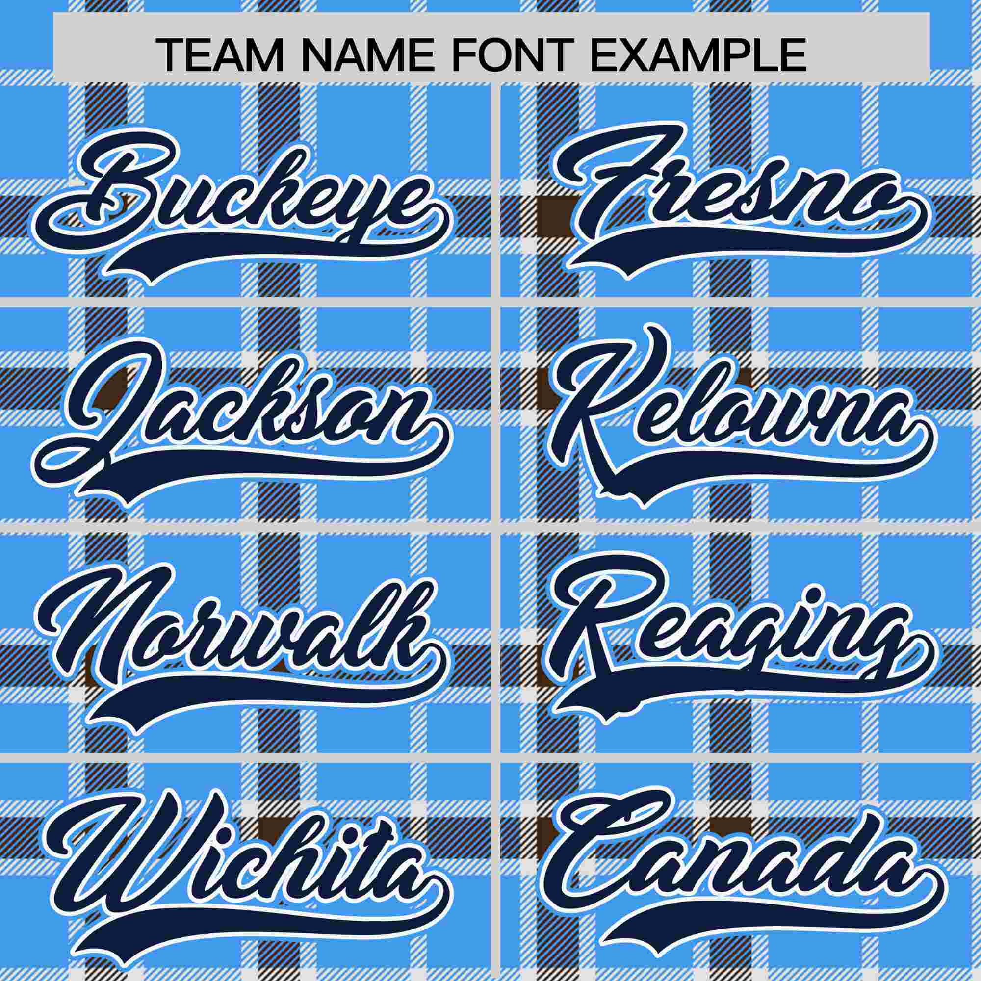 Custom Powder Blue Personalized Plaid Design Authentic Baseball Jersey