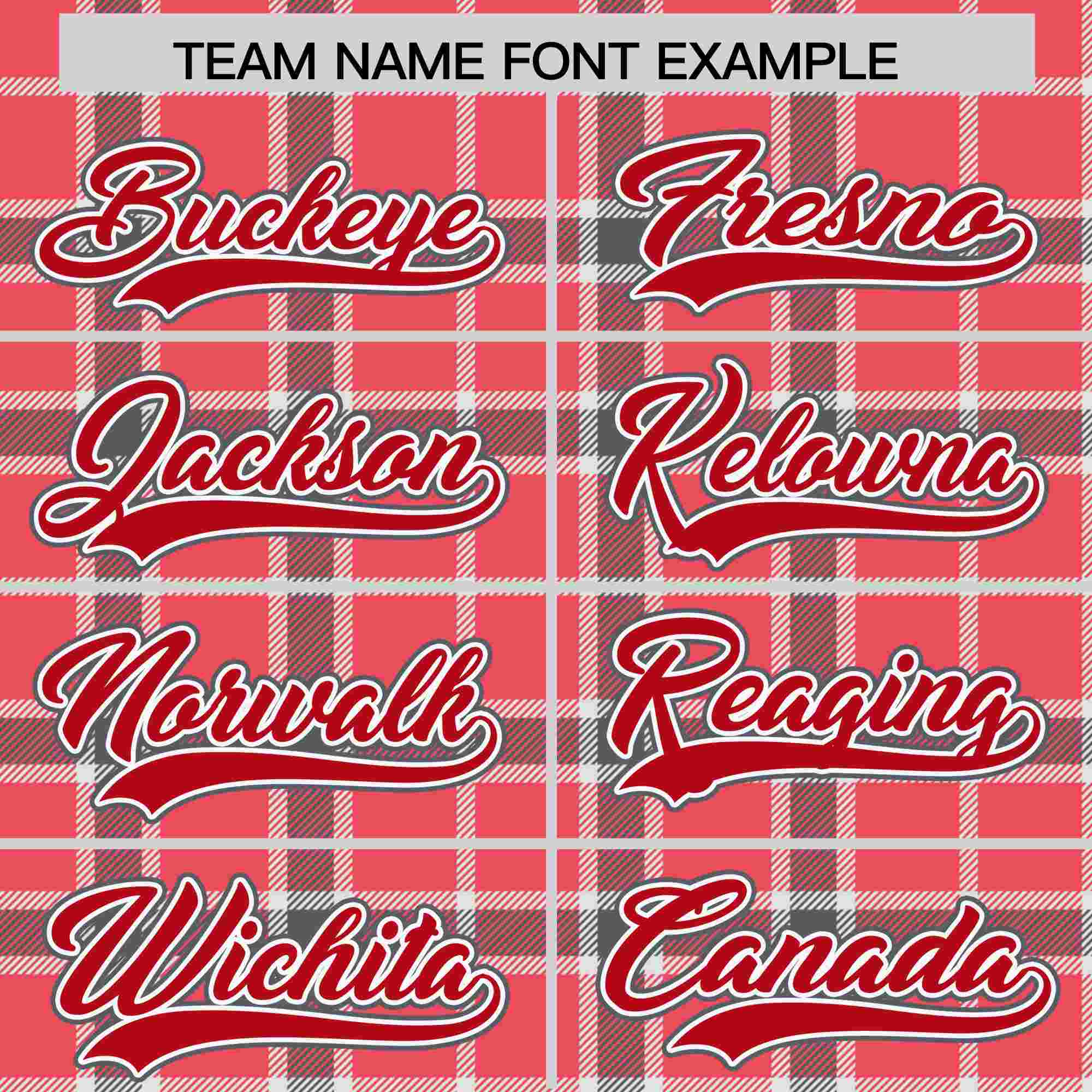 Custom Red Personalized Plaid Design Authentic Baseball Jersey