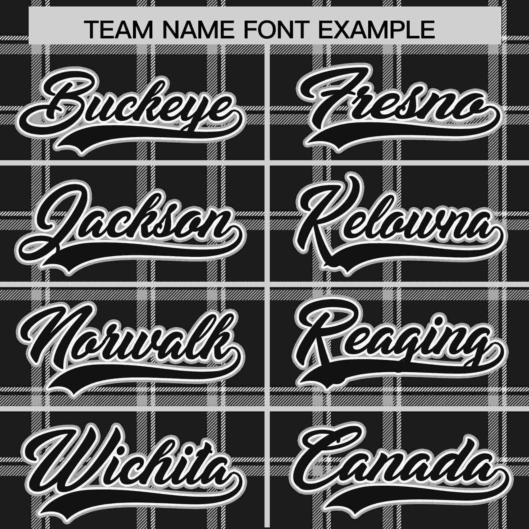 Custom Black Gray Personalized Plaid Design Authentic Baseball Jersey