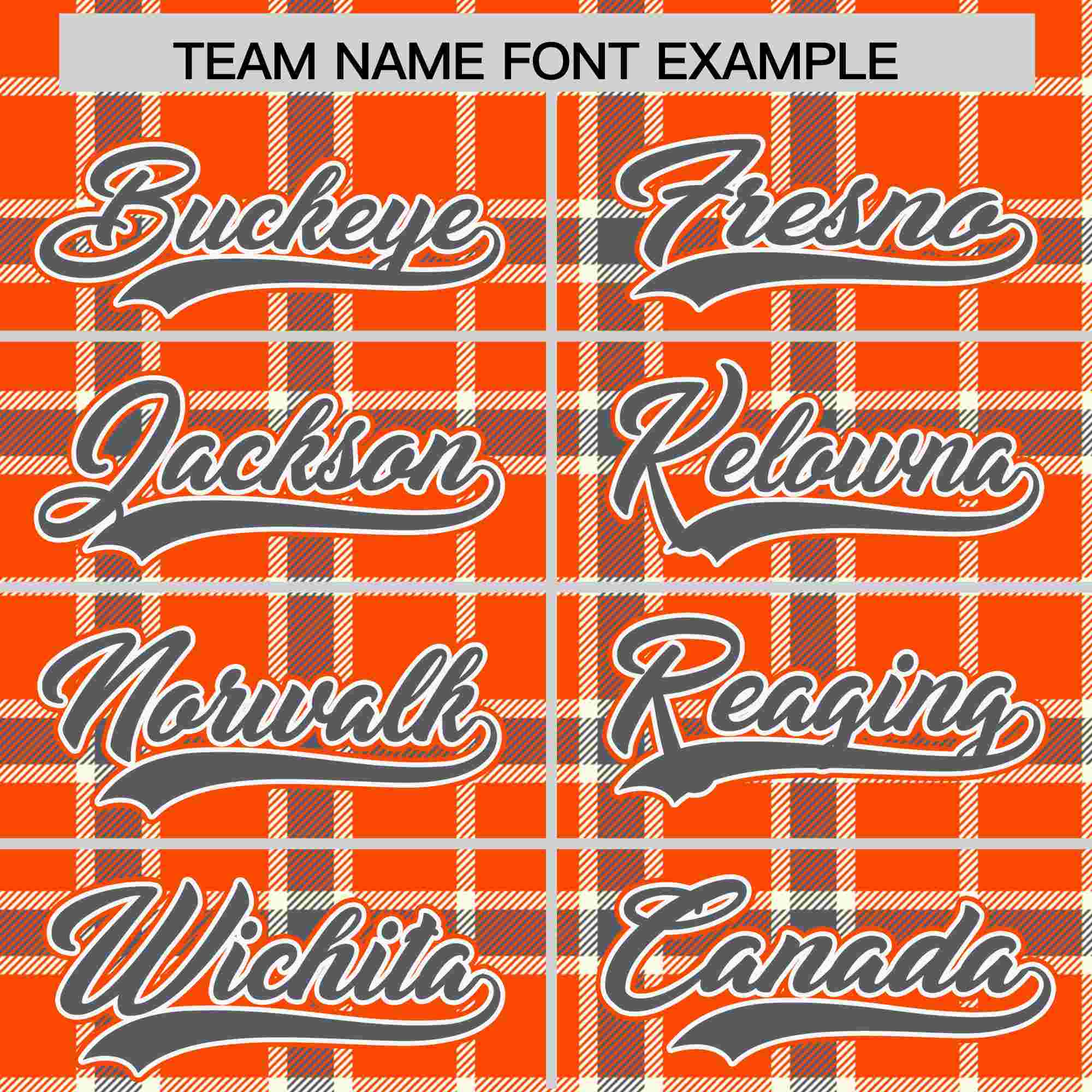 Custom Orange Personalized Plaid Design Authentic Baseball Jersey