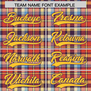 Custom Multi Color Personalized Plaid Design Authentic Baseball Jersey