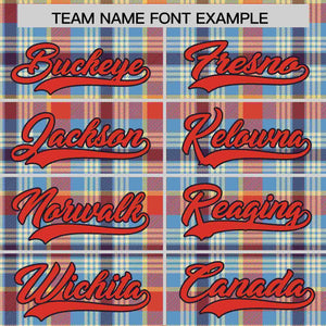 Custom Multi Color Personalized Plaid Design Authentic Baseball Jersey