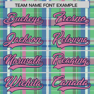 Custom Multi Color Personalized Plaid Design Authentic Baseball Jersey