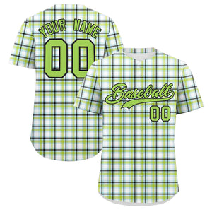 Custom Multi Color Personalized Plaid Design Authentic Baseball Jersey