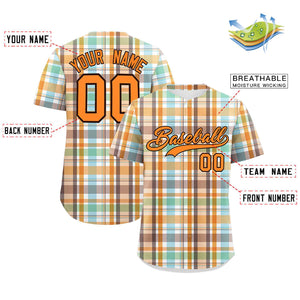 Custom Multi Color Personalized Plaid Design Authentic Baseball Jersey