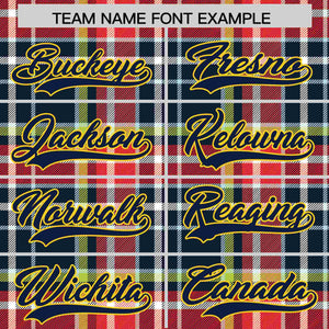 Custom Multi Color Personalized Plaid Design Authentic Baseball Jersey