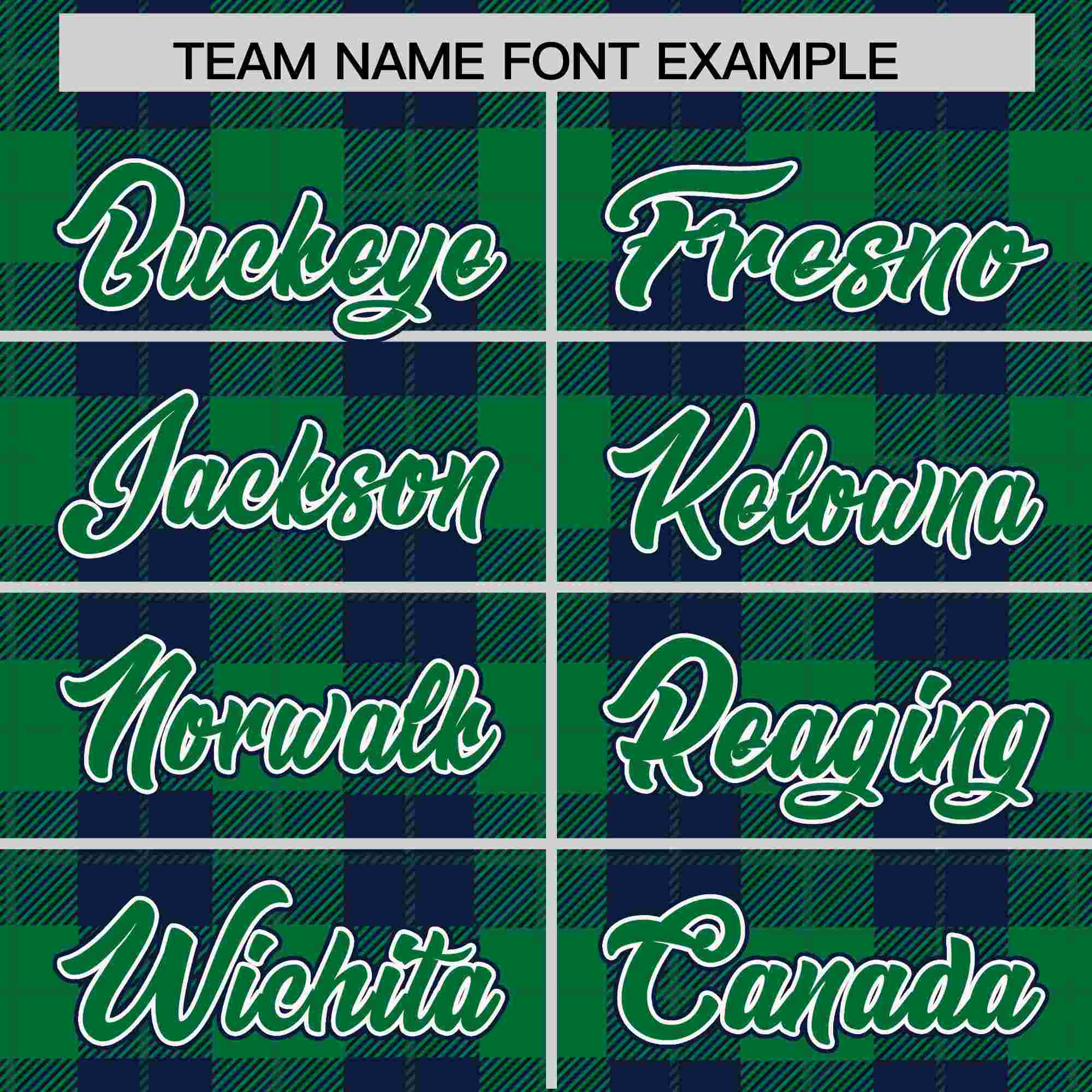 Custom Green Navy Personalized Plaid Design Authentic Baseball Jersey