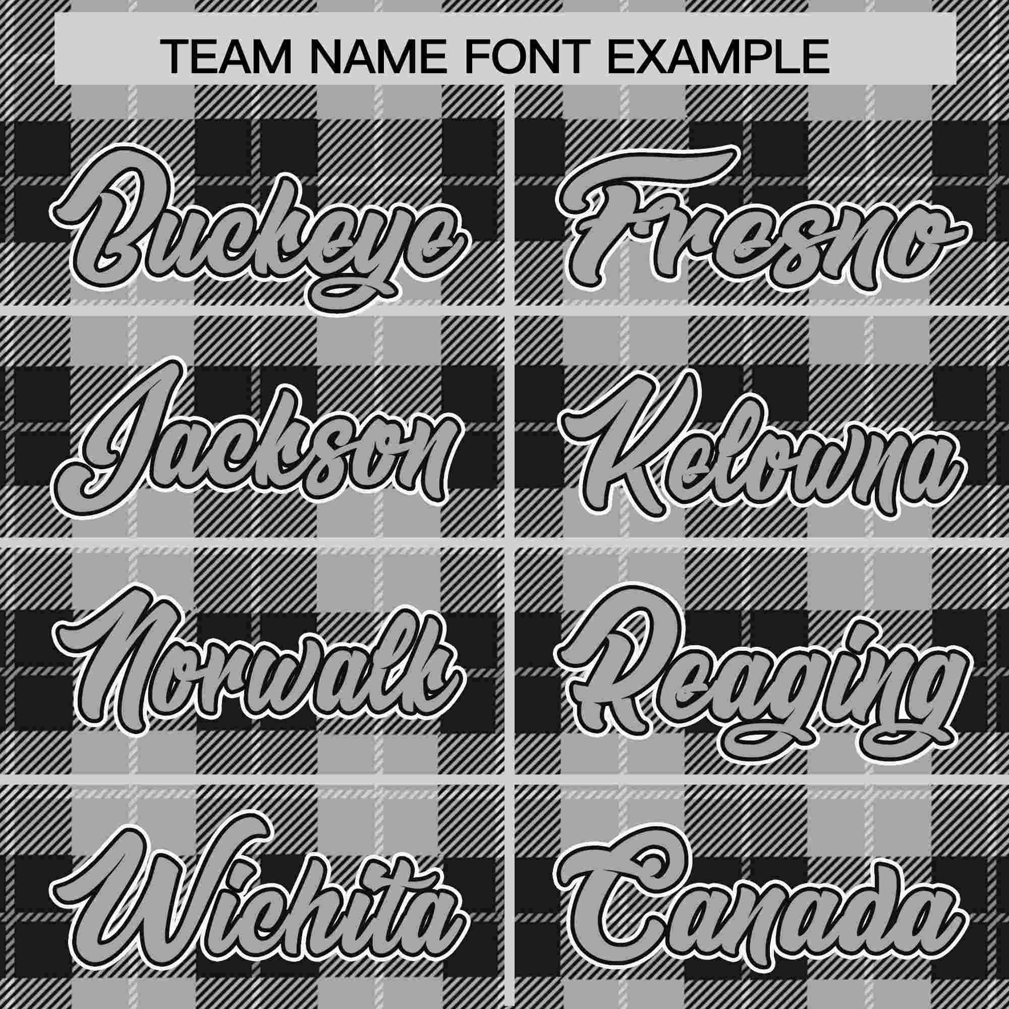 Custom Gray Black Personalized Plaid Design Authentic Baseball Jersey