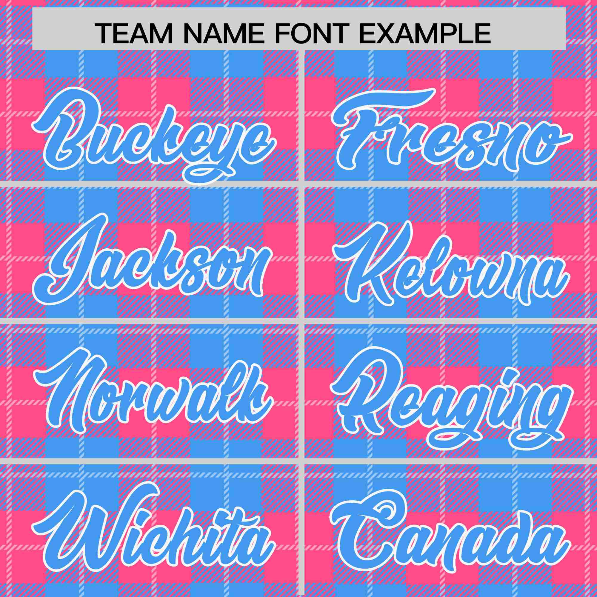 Custom Powder Blue Pink Personalized Plaid Design Authentic Baseball Jersey