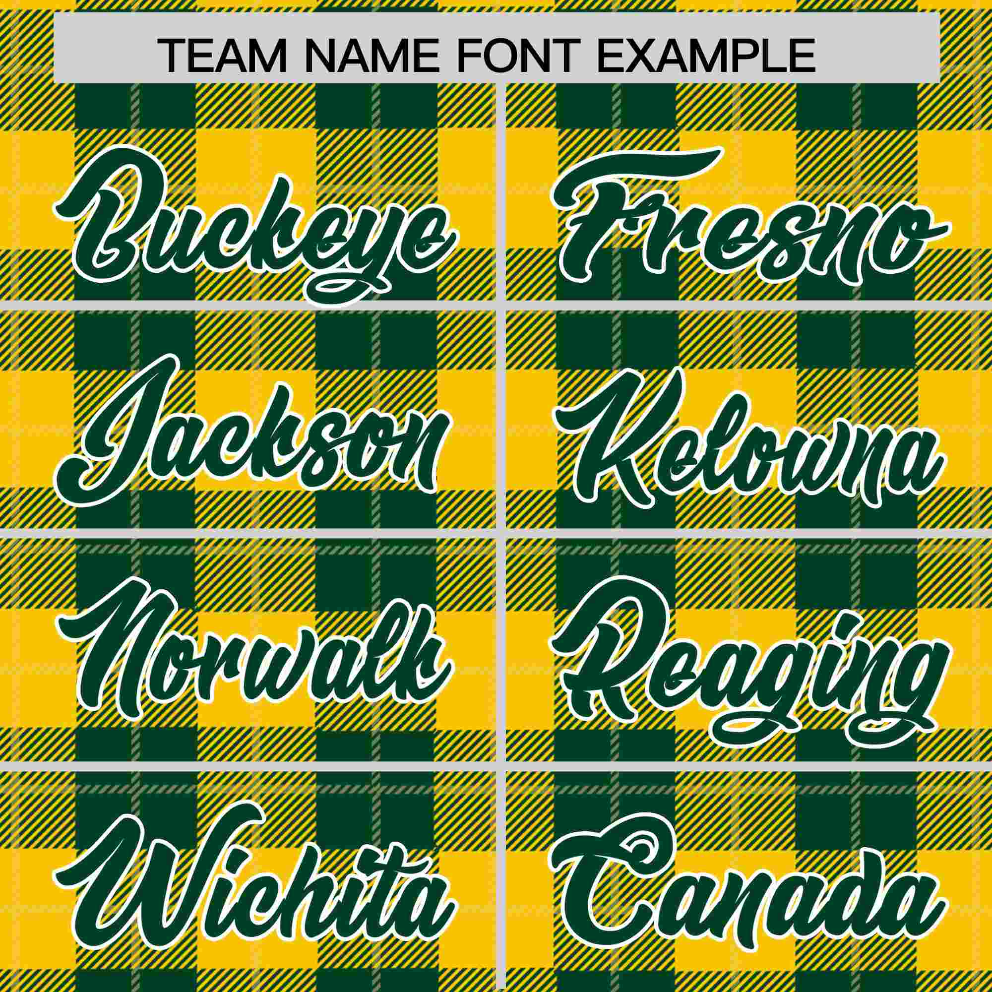 Custom Green Gold Personalized Plaid Design Authentic Baseball Jersey