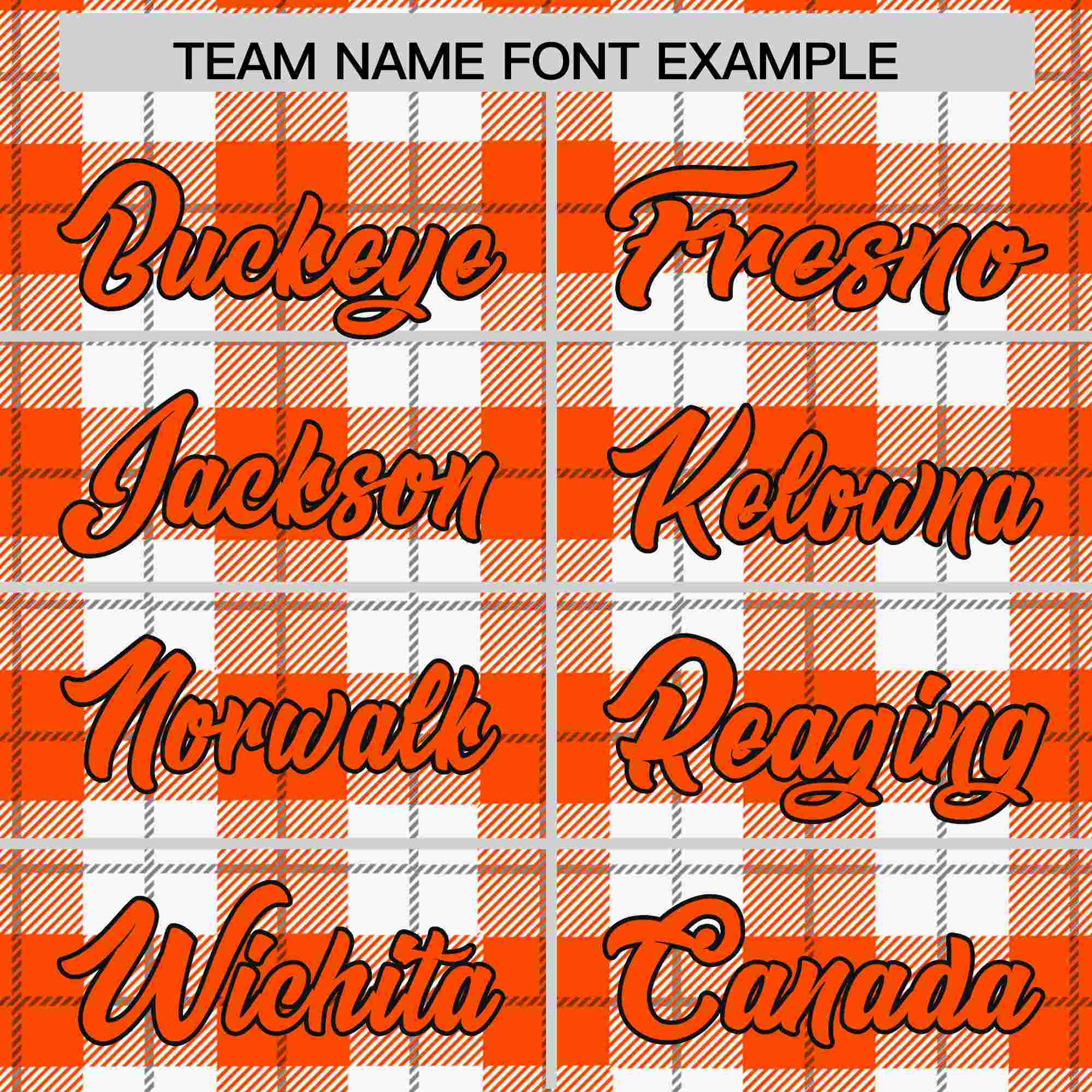 Custom Orange White Personalized Plaid Design Authentic Baseball Jersey