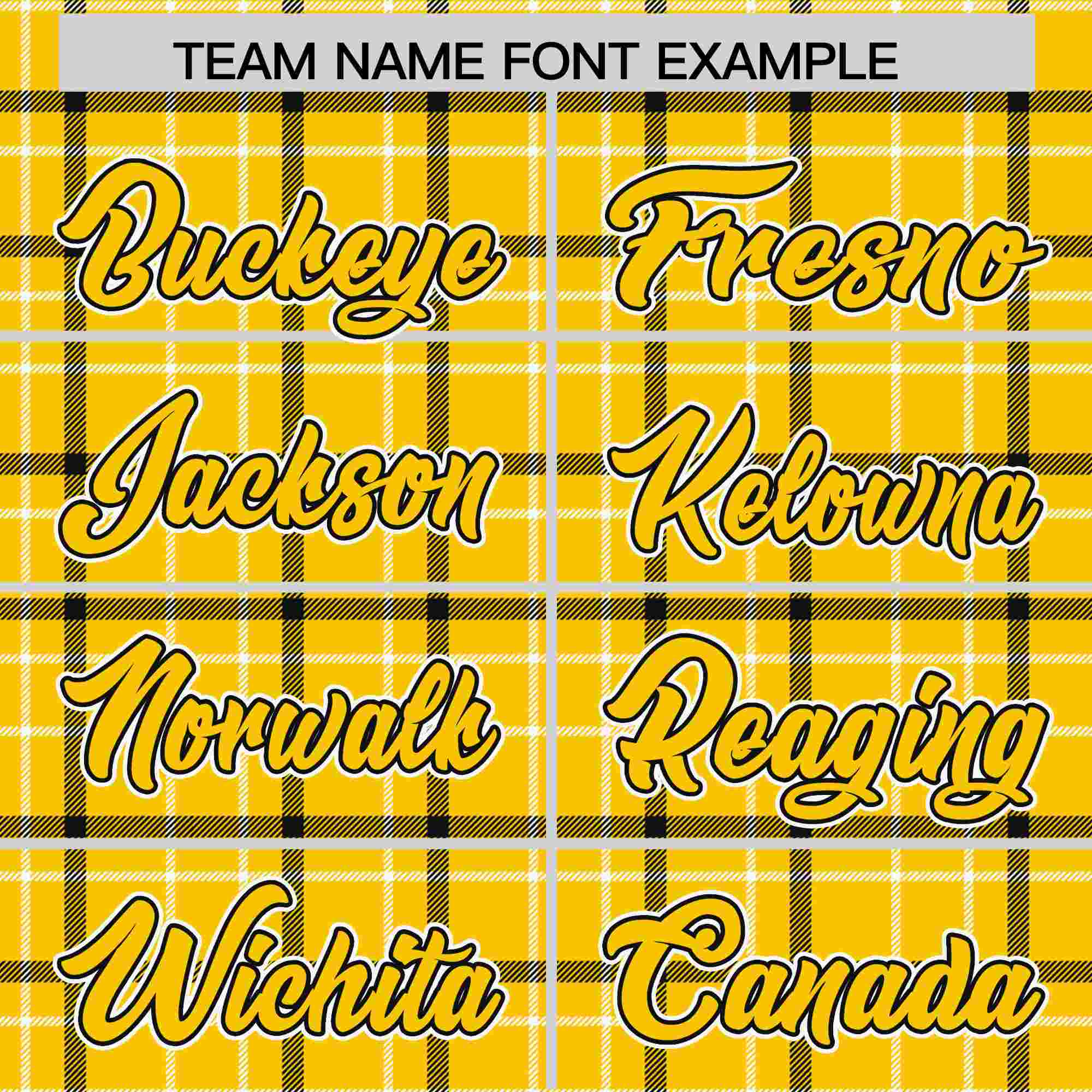 Custom Yellow Personalized Plaid Design Authentic Baseball Jersey