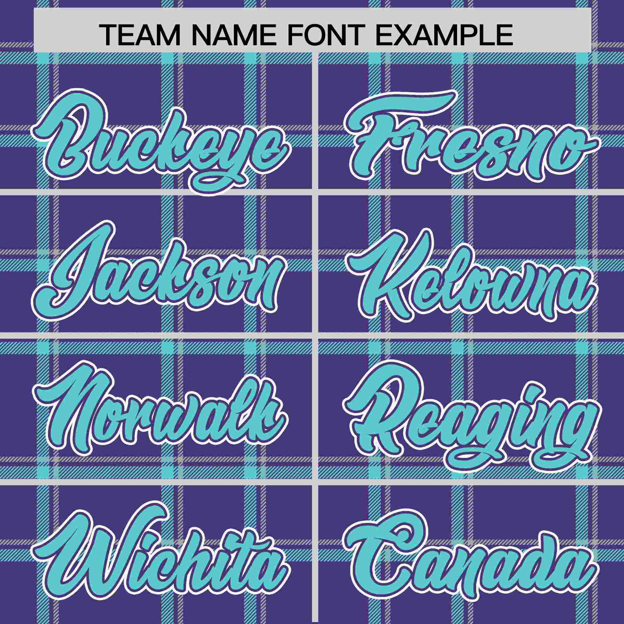 Custom Purple Personalized Plaid Design Authentic Baseball Jersey