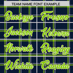 Custom Navy Personalized Plaid Design Authentic Baseball Jersey