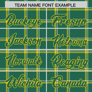 Custom Kelly Green Personalized Plaid Design Authentic Baseball Jersey