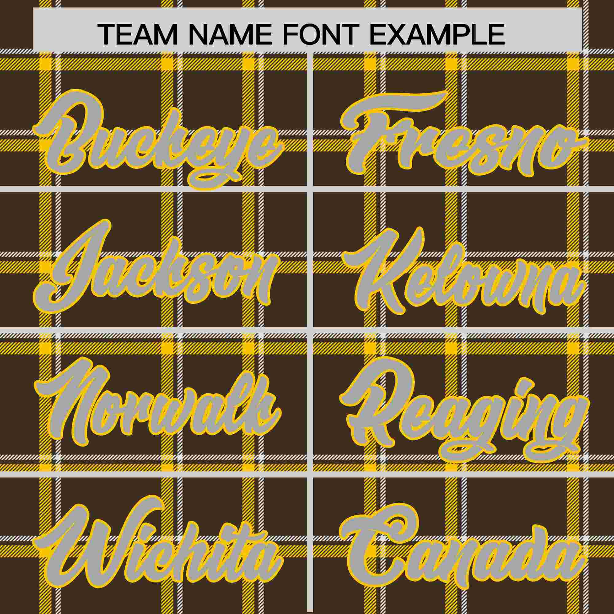 Custom Brown Personalized Plaid Design Authentic Baseball Jersey