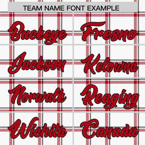 Custom White Personalized Plaid Design Authentic Baseball Jersey