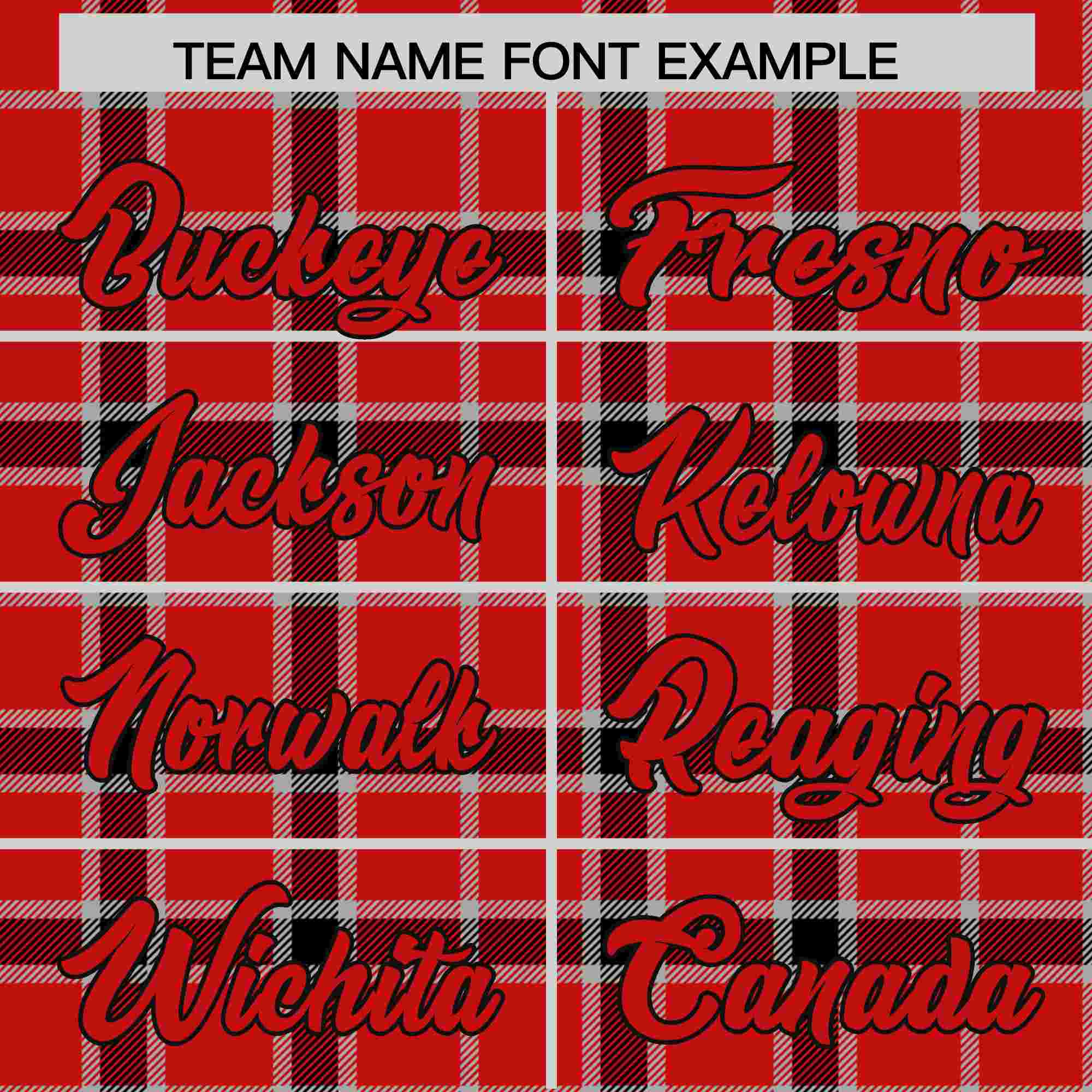 Custom Red Personalized Plaid Design Authentic Baseball Jersey