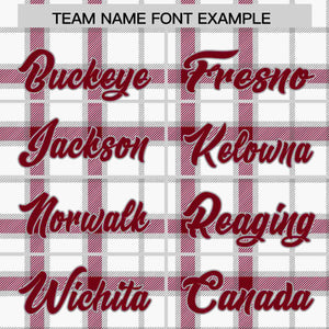 Custom White Personalized Plaid Design Authentic Baseball Jersey