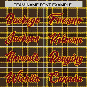 Custom Brown Personalized Plaid Design Authentic Baseball Jersey