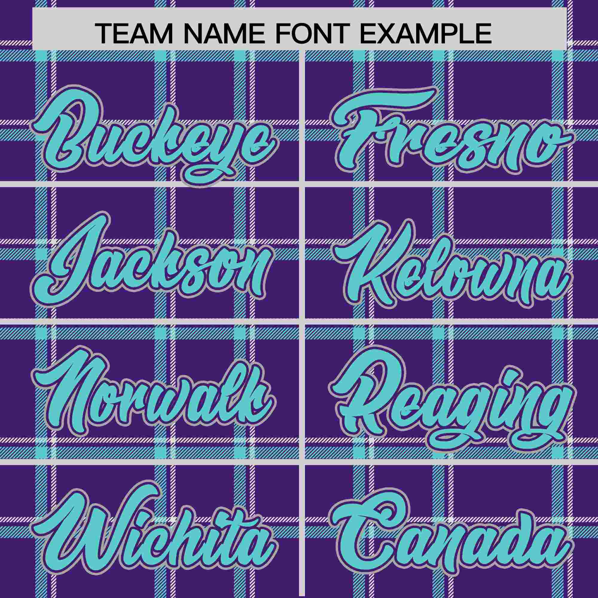 Custom Purple Personalized Plaid Design Authentic Baseball Jersey