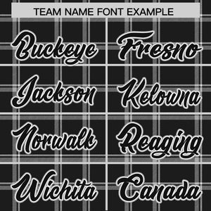 Custom Black Gray Personalized Plaid Design Authentic Baseball Jersey