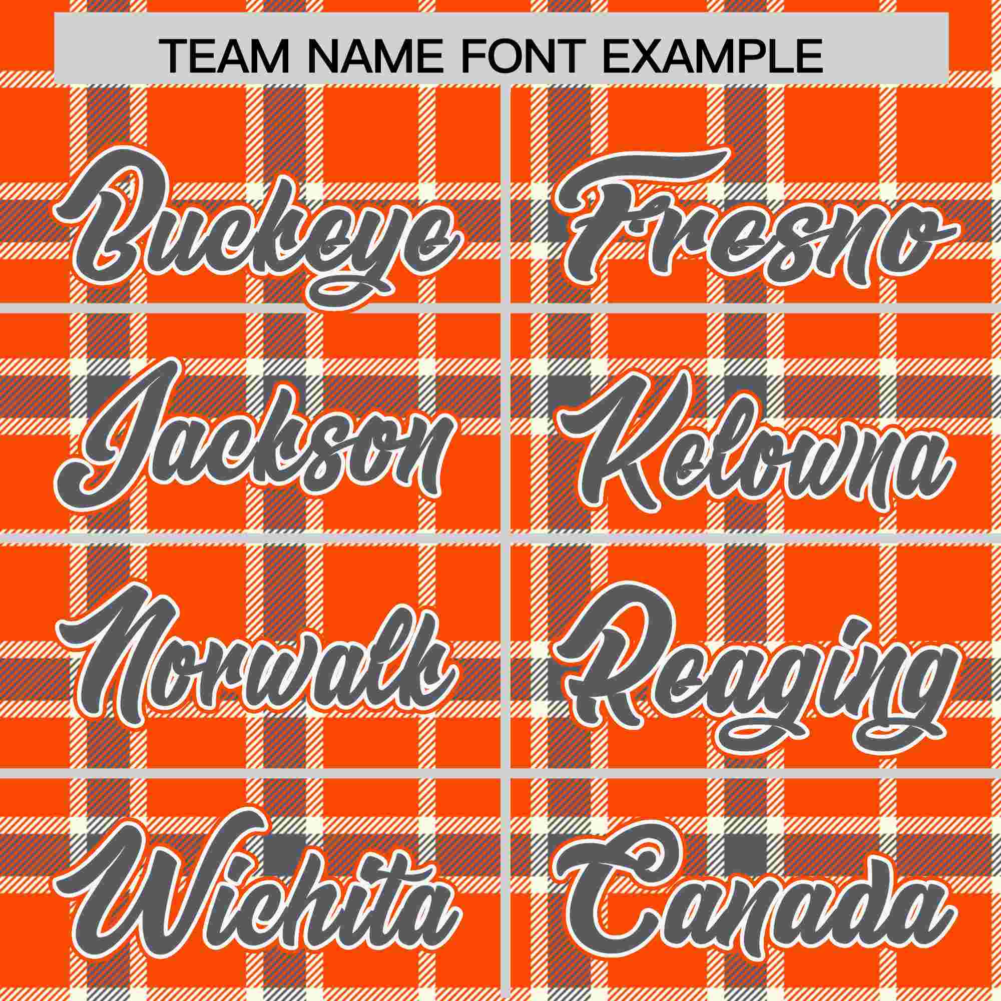 Custom Orange Personalized Plaid Design Authentic Baseball Jersey