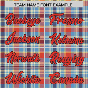 Custom Multi Color Personalized Plaid Design Authentic Baseball Jersey