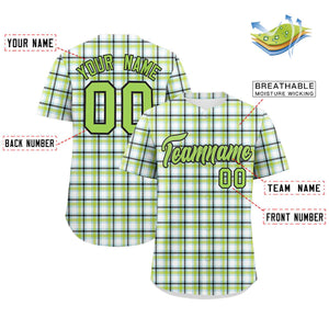 Custom Multi Color Personalized Plaid Design Authentic Baseball Jersey