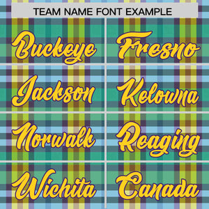 Custom Multi Color Personalized Plaid Design Authentic Baseball Jersey