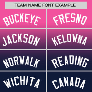 Custom Navy Pink Gradient Fashion Design Authentic Baseball Jersey