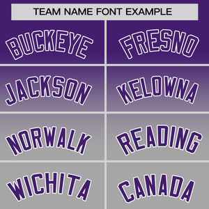 Custom Gray Purple Gradient Fashion Design Authentic Baseball Jersey