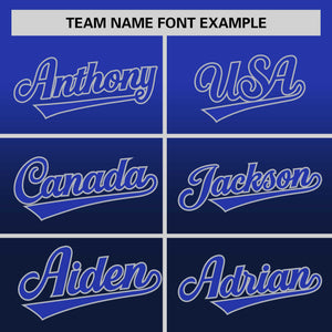 Custom Navy Royal Gradient Fashion Design Authentic Baseball Jersey