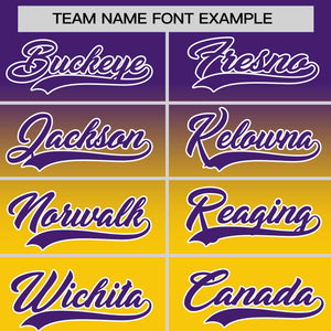 Custom Gold Purple Gradient Fashion Design Authentic Baseball Jersey