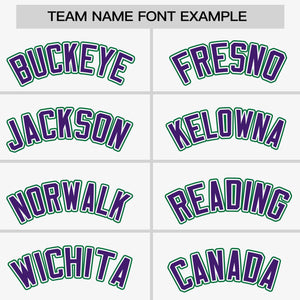 Custom White Purple-Kelly Green Personalized Raglan Sleeves Authentic Baseball Jersey