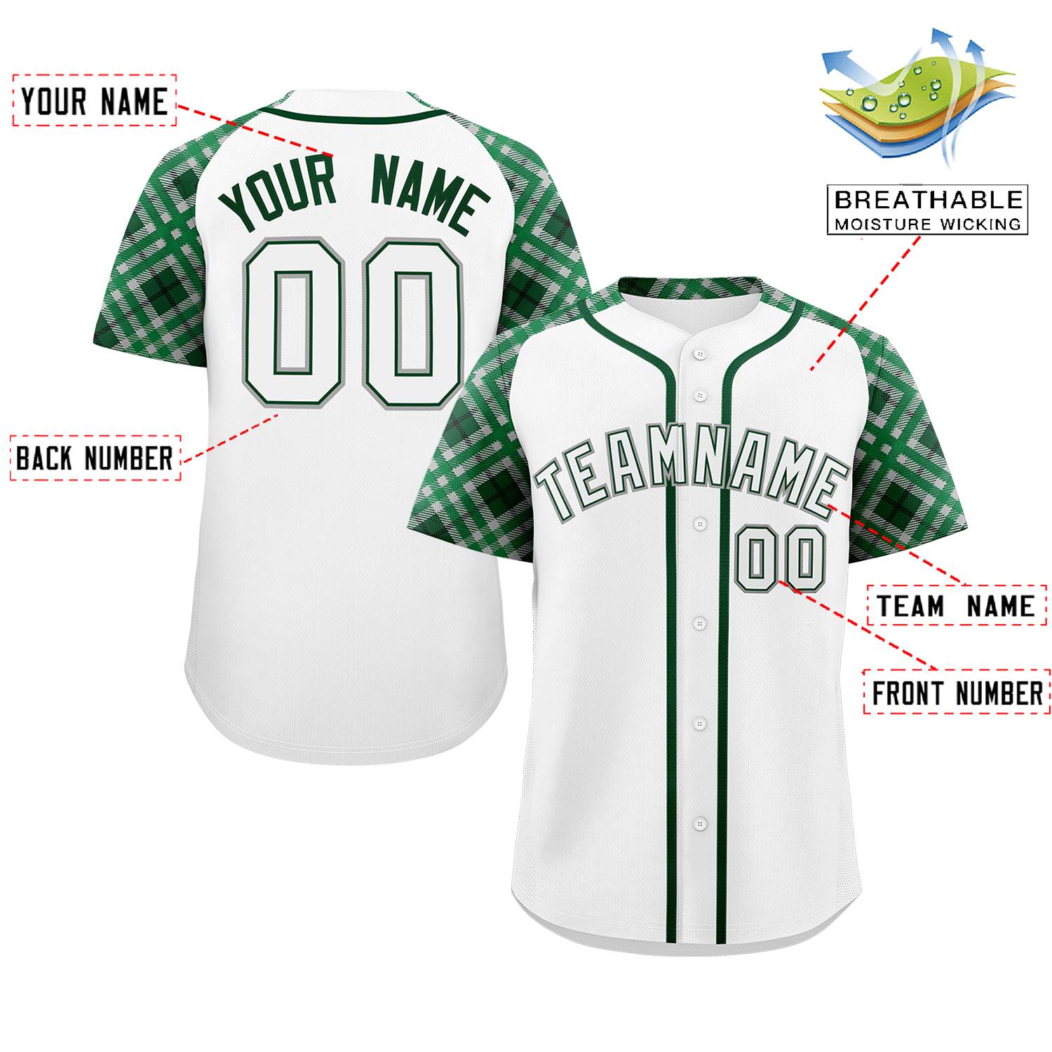 Custom White White-Gray Personalized Raglan Sleeves Authentic Baseball Jersey