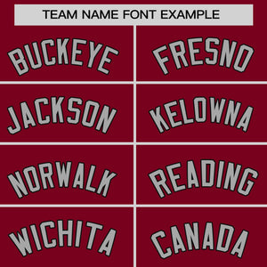 Custom Crimson Gray-Black Personalized Raglan Sleeves Authentic Baseball Jersey