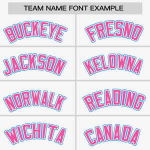 Custom White Pink-Powder Blue Personalized Raglan Sleeves Authentic Baseball Jersey