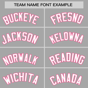 Custom Gray White-Pink Personalized Raglan Sleeves Authentic Baseball Jersey