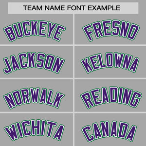 Custom Gray Purple-Teal Personalized Raglan Sleeves Authentic Baseball Jersey