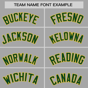 Custom Gray Green-Gold Personalized Raglan Sleeves Authentic Baseball Jersey