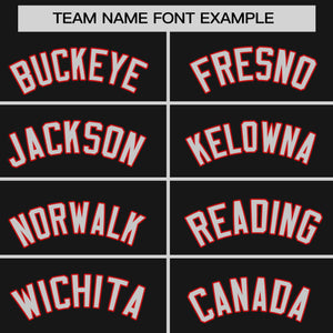 Custom Black Gray-Red Personalized Raglan Sleeves Authentic Baseball Jersey