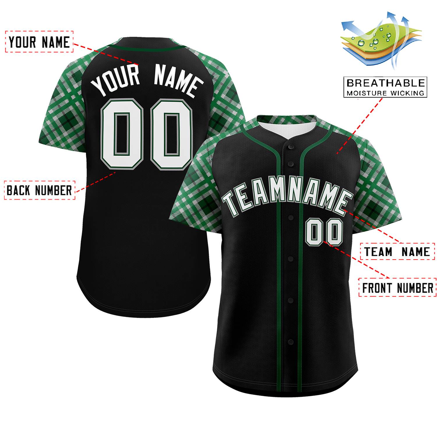 Custom Black White-Gray Personalized Raglan Sleeves Authentic Baseball Jersey