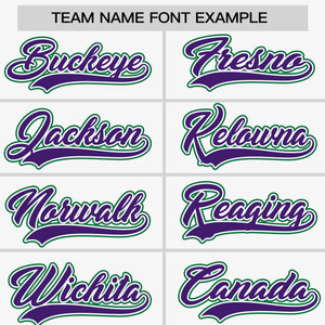 Custom White Purple-Kelly Green Personalized Raglan Sleeves Authentic Baseball Jersey