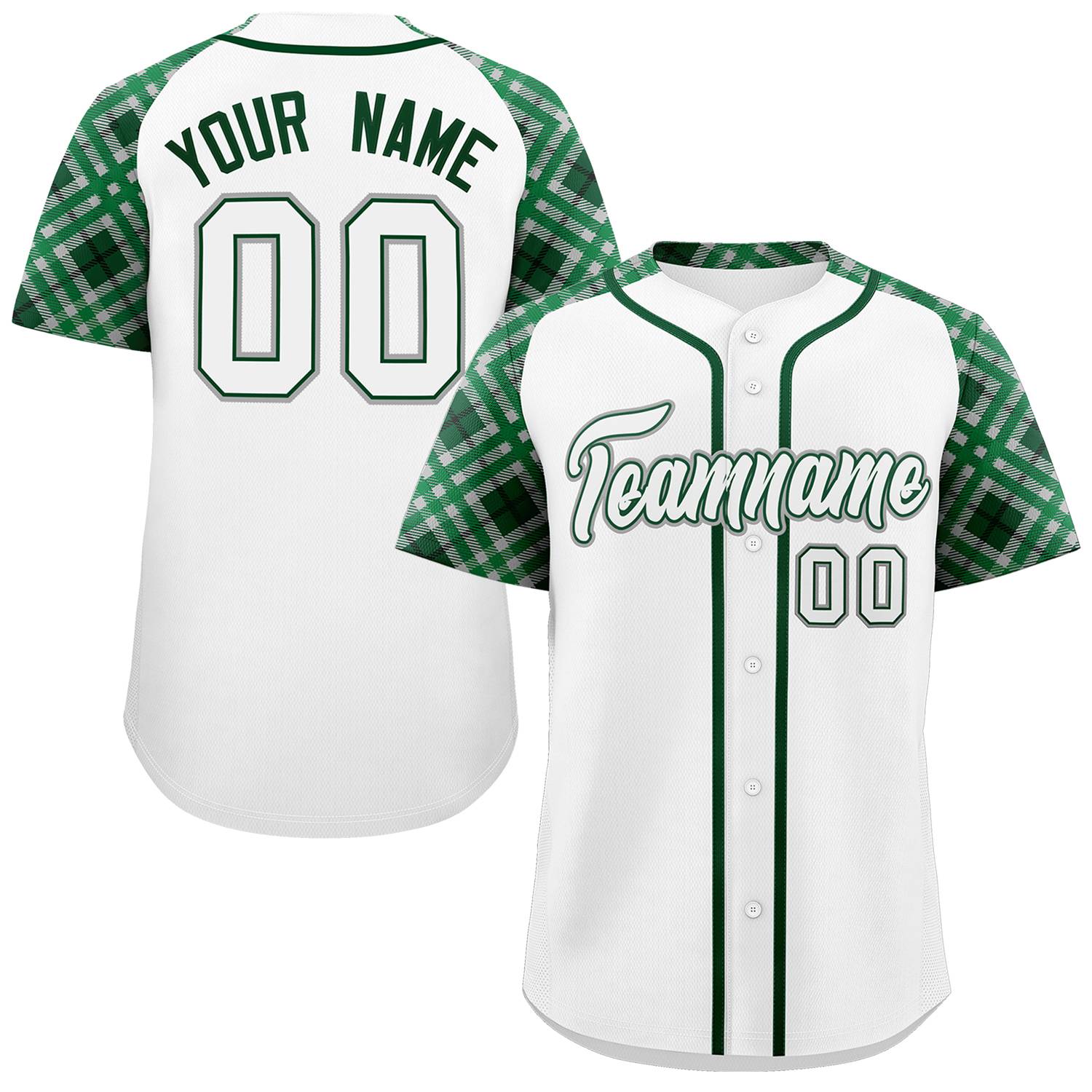 Custom White White-Gray Personalized Raglan Sleeves Authentic Baseball Jersey