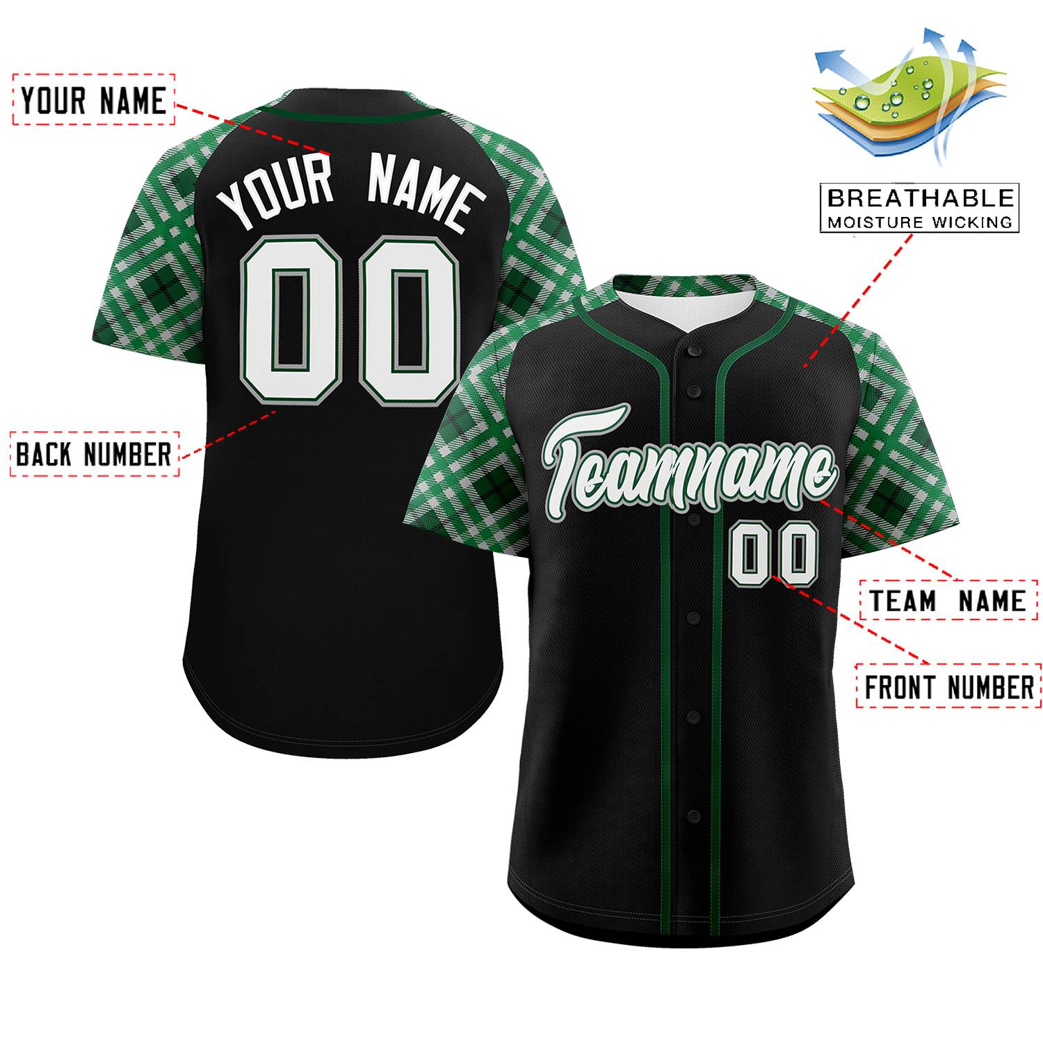 Custom Black White-Gray Personalized Raglan Sleeves Authentic Baseball Jersey